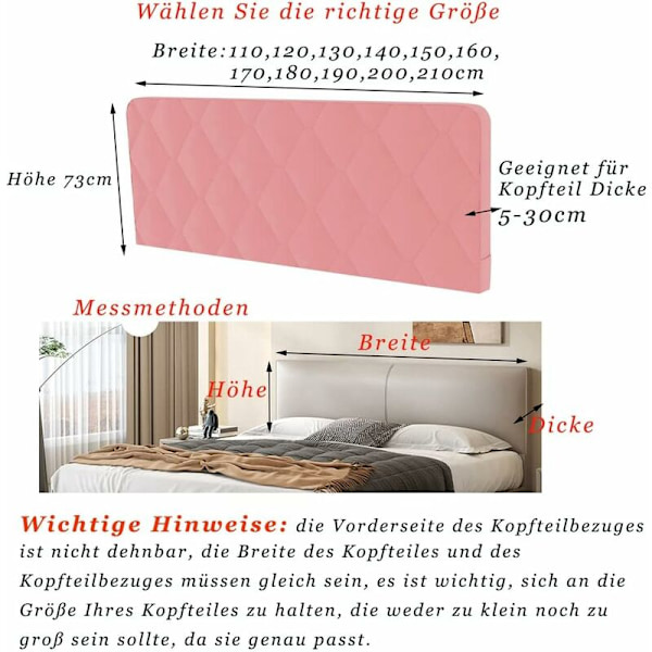 Sänggavelöverdrag, Sänggavel Skydd Dekorativt Överdrag Sovrum Förtjockat Mjukt Paket Dammtätt Stretchöverdrag, Kamel, 170cm (67 tum)
