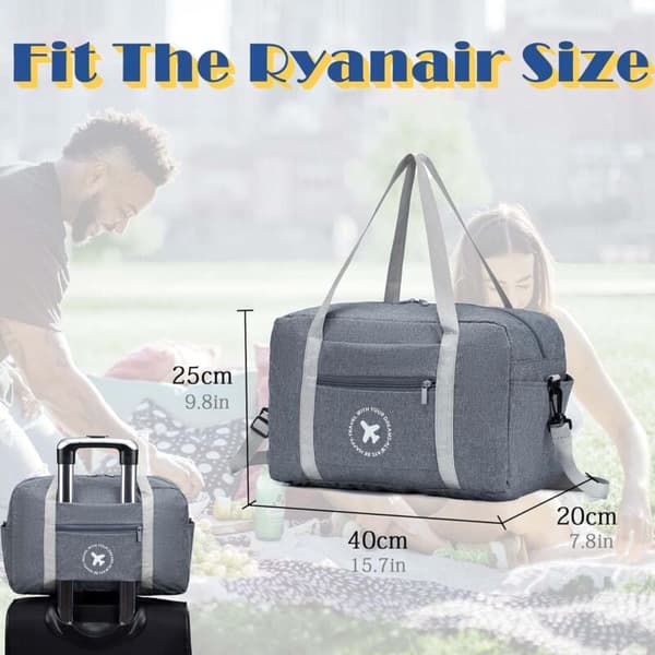 40x20x25cm Kabinebagage, 2-delt Foldbar Duffelbag til Flyrejser