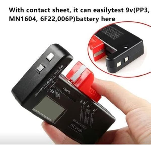 Universal Batteritester til AA AAA C D PP3 9V 1.5V Knapceller Fungerer Uden Batteri