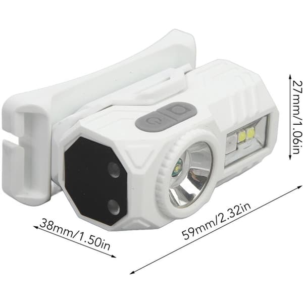 Supersterk LED-hodelykt med bevegelsessensor og magnetisk absorpsjon, LED-hodelykt med hattklemme, DUBUNS