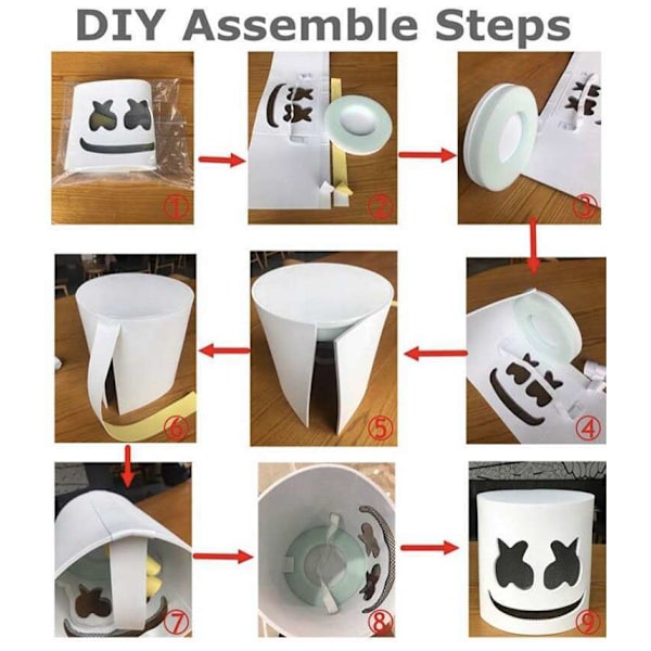 Marshmallow DJ hodedeksel LED lysende eva hodedeksel maske LED color light model