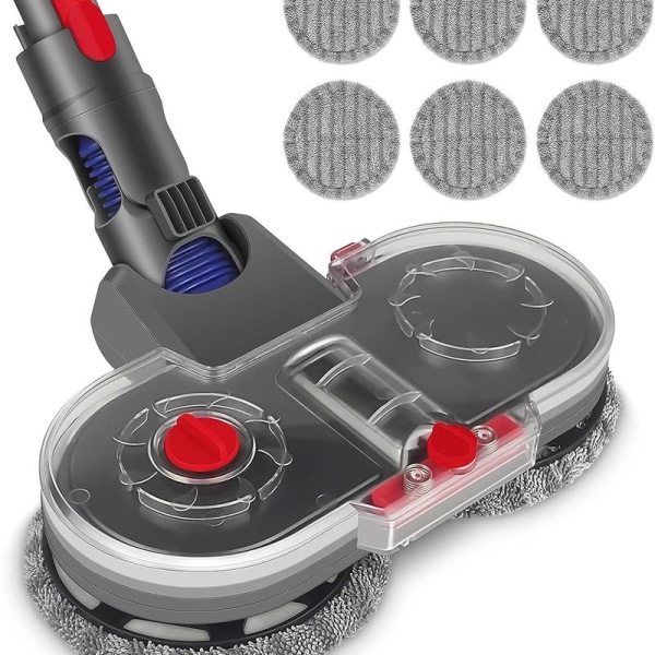 Elektrisk moppfeste for Dyson V15 V11 V10 V8 V7 med 6 vaskbare mopper