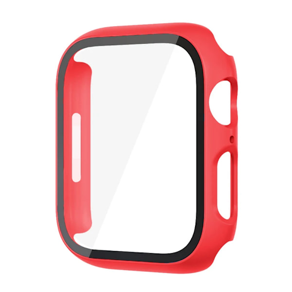 Glas+ Cover För Apple Watch case 9 8 7 6 SE 5 iWatch Tillbehör Skärmskydd Apple Watch Series 45mm 41mm 44mm 40mm 42mm 38mm röd ed ed 41mm series 7 8 9