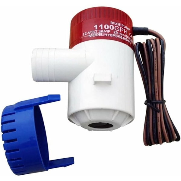 1100GPH 12V Marine Elektrisk Lensepumpe for Båt Caravan RV Nedsenkbar Ikke-Automatisk