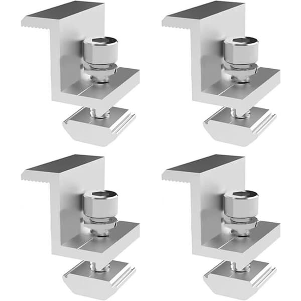 Solcellepanel, Kantklemmer for solcellepanel, 4 stk. solcellepanelfester for solcellepanel, for modulhøyde 30 mm