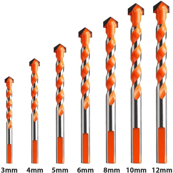 Wolframcarbid bor til multi-materiale 7 stk. 3-12mm