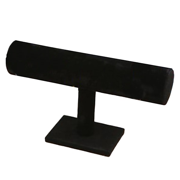 T-formad armbandshållare i flanell-look, delikat modern klockdisplay, smyckesdisplay, svart
