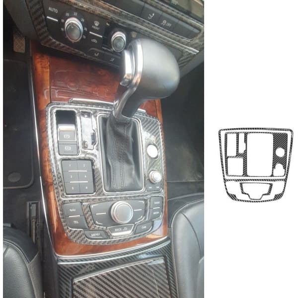 Carbon Fiber Interior Gear Shift Panel Decal Cover Kit For Audi-A6 2012 2013 2014 2015 2016 2017 2018 Left Hand Drive