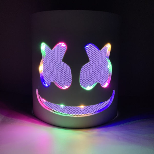 Marshmallow DJ-huvudskydd LED-upplyst EVA-huvudskyddsmask LED color light model