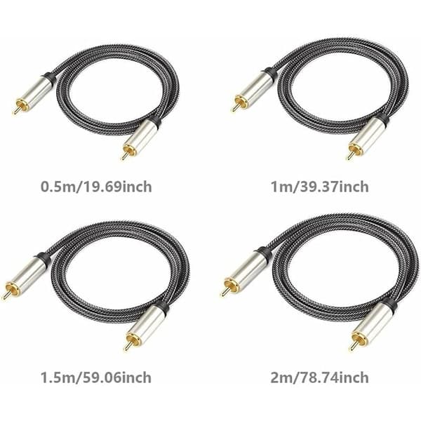 HiFi coaxial digitalt lydkabel rca han til han 1,5 m sort