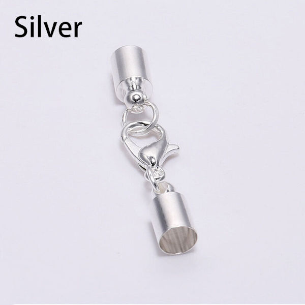 Lærsnor Hummerlås Kroker Endespiss Smykker Armbånd Lag Fynd 20stk Sølv Silver 8mm