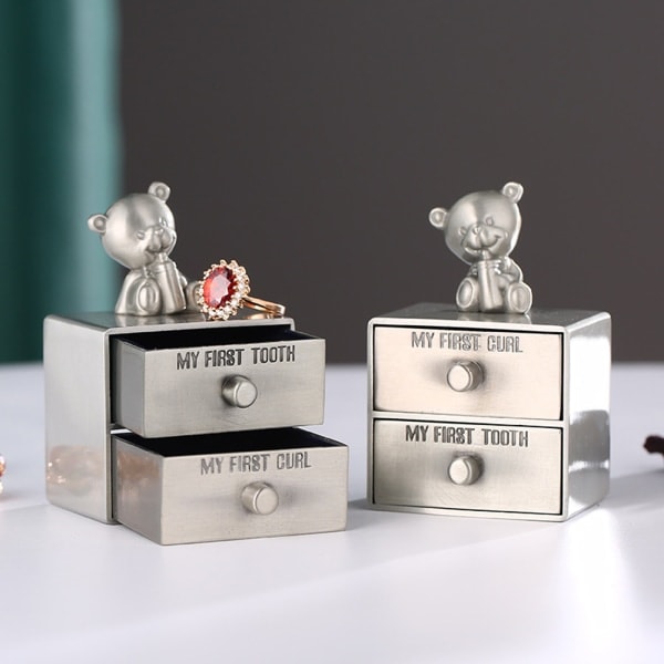 Förvaringslåda för min första tand och min första lock - Organiserare för barn, nyfödda, babyshowerpresent, dopgåva