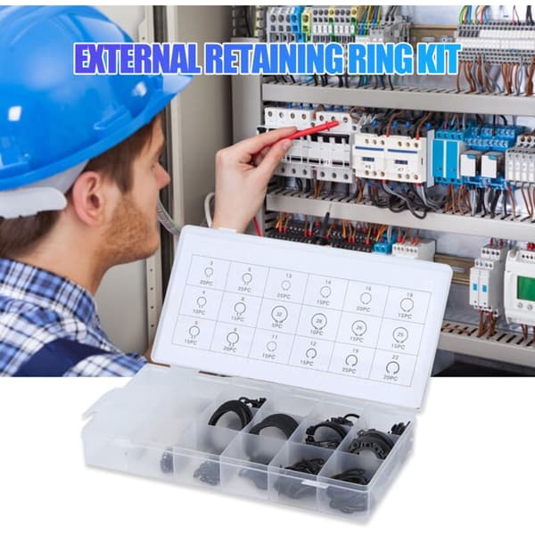 300st E-clip Externa låsringar Sortimentskit, 2-32mm E-clip Låsring Set, Kompatibelt med olika märken