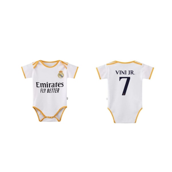 23-24 Baby nr 10 Miami Messi nr 7 Real Madrid drakt BB Jumpsuit Heldress Størrelse 12 (12-18 måneder) NO.7 VINI JR. Size 12 (12-18 months)