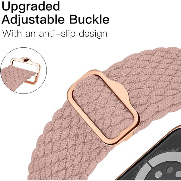 Antiglidande flätat band 3-pack kompatibelt med Apple Watch-remmar, justerbart stretchigt elastiskt ersättningsband för iWatch Ultra SE 9 8 7 6 5 4 3 2 1