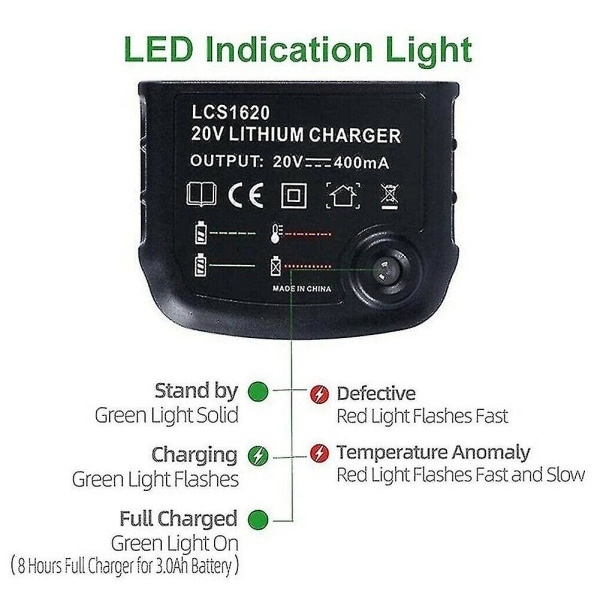 10,8v 14,4v 20v Til Black&decker Li-ion Batterioplader Udskiftning Elektrisk Boremaskine Skruetrækker Power Too Batteri Eu-stik Lbx20