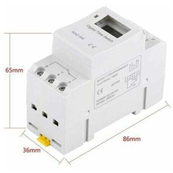 LCD Timer Veckovis Elektrisk Tidsprogrammerare Digital Timer Switch 15A (220V)