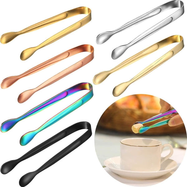 Sukker Tang, Slik Tang 6 Stykker Multicolor Rustfrit Stål Is Tang til Fest Bryllup Gunst Salat Bar og Køkken