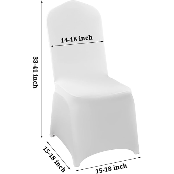 10-pakning hvite stoltrekk i spandex - universelle stoltrekk for spisestuebeskyttelse for bryllup
