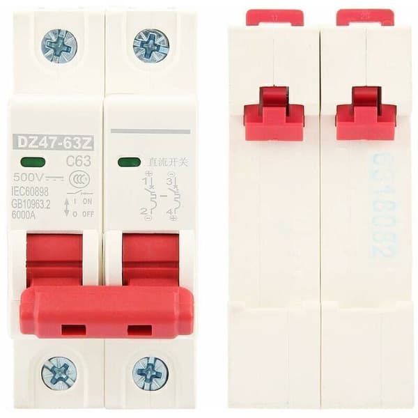 Solcelleafbryder 2P DC 500V 63A MCB DZ47-63Z-2P til solenergisystem