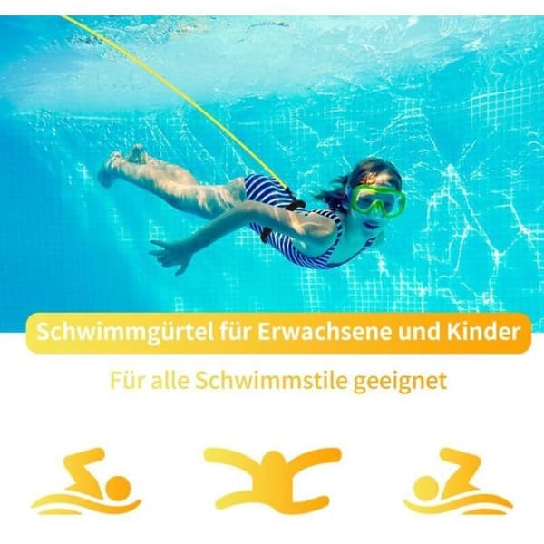 Justerbart elastisk svømmebælte til swimmingpool 4M Modstand Svømmebælte til børn og voksne Professionel svømmetræning