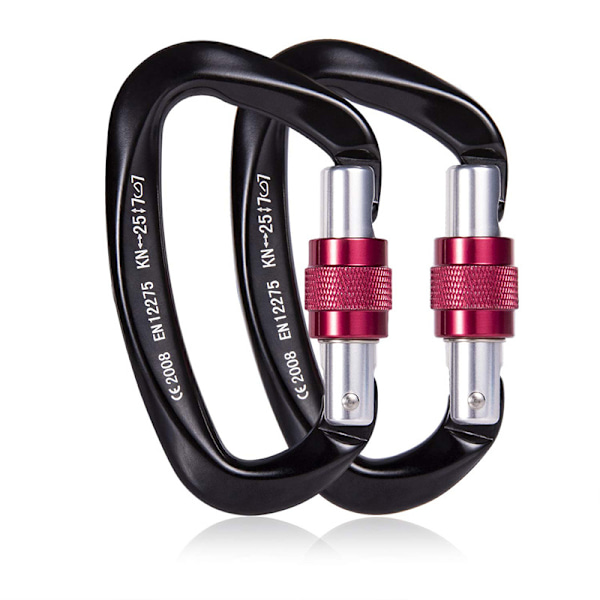 Master Lock Klätterkarbinhake D-spänne Flygplansaluminium Svart black