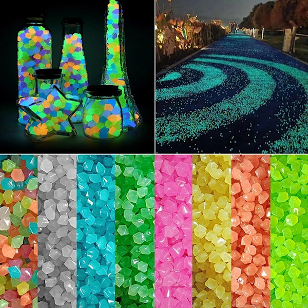 50 st Utomhus självlysande stenar lyser i mörkret trädgårdsstenar - Perfekt Multicolor