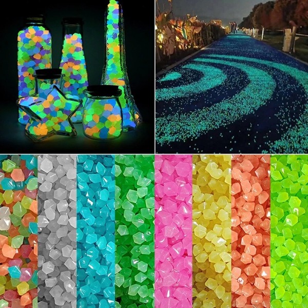50 stk Utomhus selvlysende steiner lyser i mørket hagestener - Perfekt Multicolor
