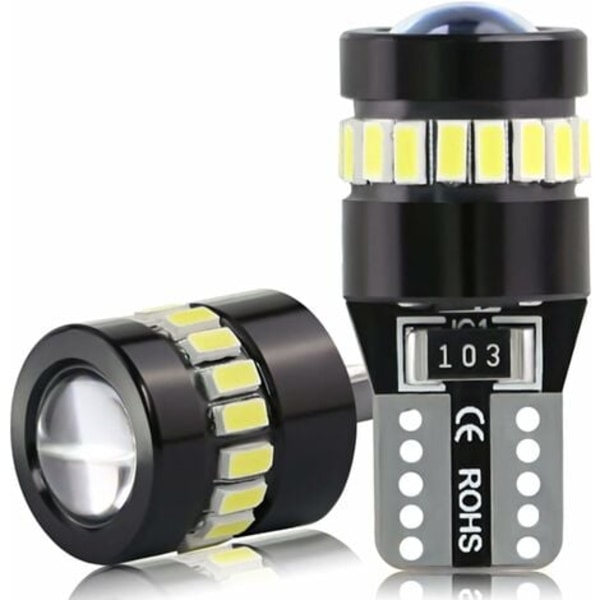 T10 W5W LED-lampor 12V-24V 6000K Vit för bilens positionsljus
