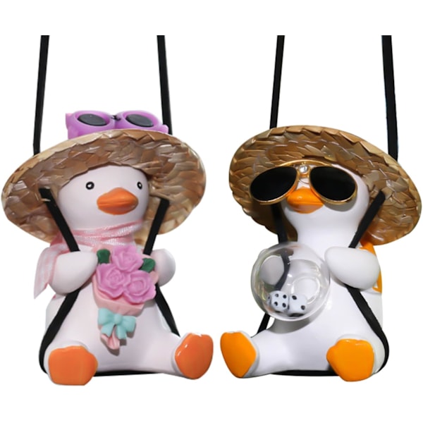 Pack Rocking Duck Car Charms Bilinredning Spegeltillbehör Dekorativa Gåvor