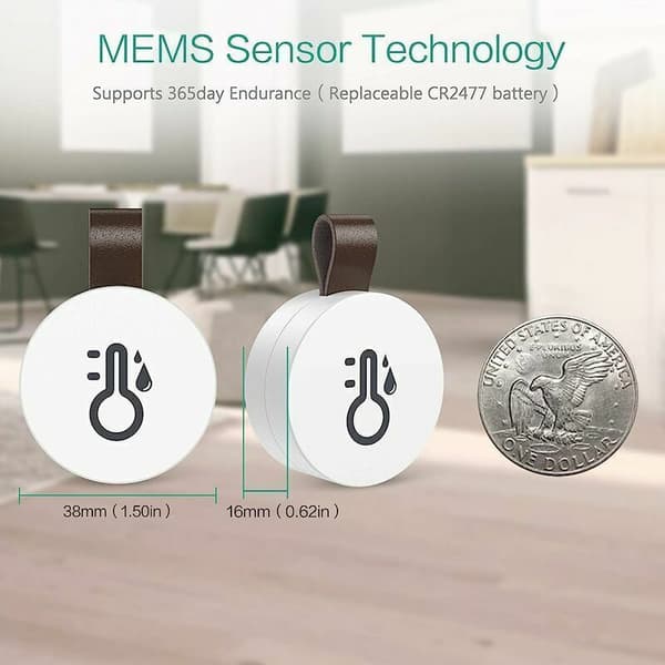 Bluetooth Termometer Hygrometer, Mini Trådløs Innendørs med Dataeksport, Kompatibel med iOS Android for Vin, Barnerom, Hjem