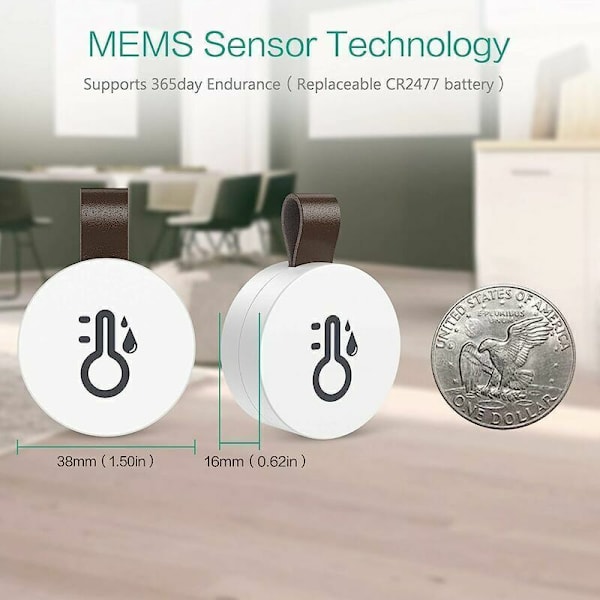 Bluetooth Termometer Hygrometer, Mini Trådlös Inomhus med Dataexport, Kompatibel med iOS Android för Vin, Babyrum, Hem