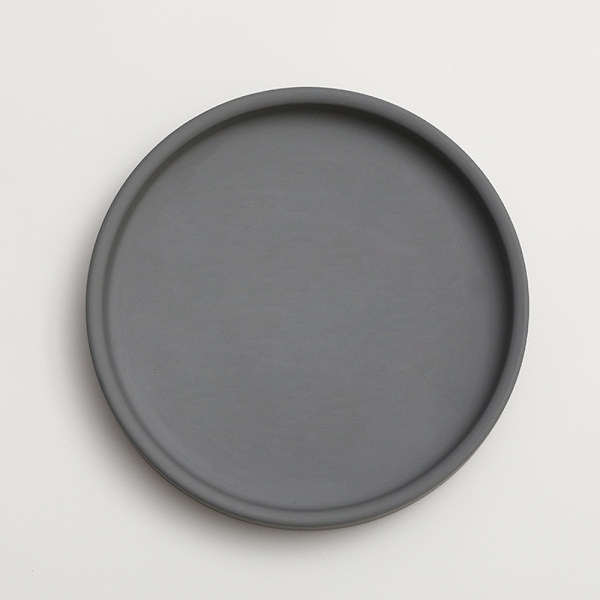 Keramisk rund blomsterpotte vannbrett dekorasjon Morandi pigment brennende base fortykket pute vannbrett Dark Gray 15*2cm (inner diameter 13.5cm)