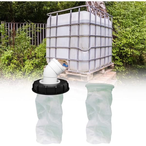 45° IBC Vattenfilter, 163mm Nylon Regnvattenfilter med Lock, Tvättbart, Kompatibelt med IBC Vattentank DN 150