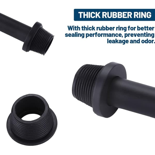 Justerbar Universal Krom Vask Afløb 1 1 4 tommer x 32 mm Sort Sifon til Vask
