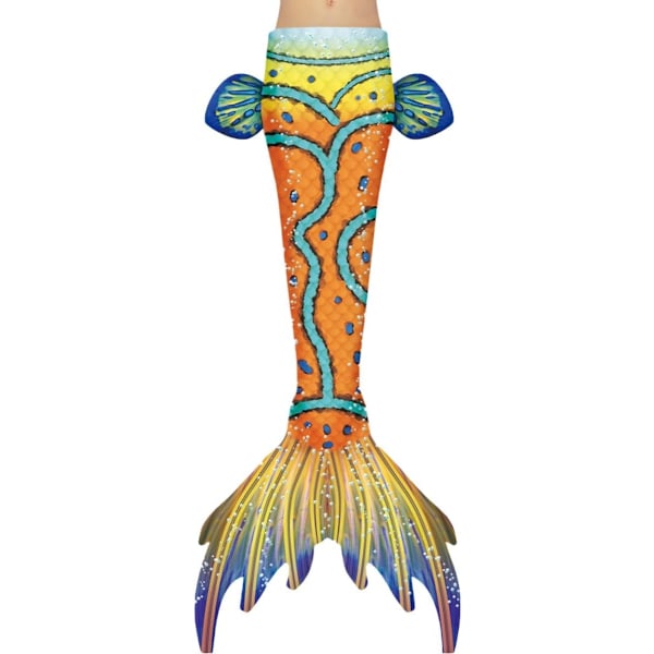 1. Mermaid-Halefrøkenbadedragt Cosplay Gul Yellow 67 Years