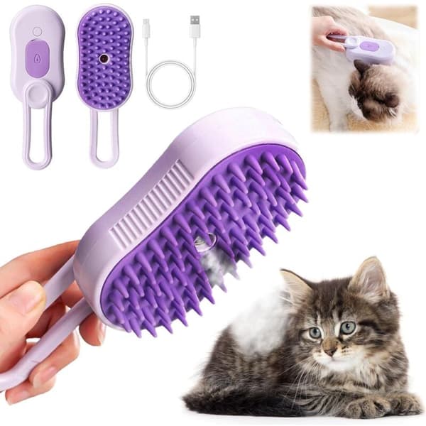 Katte Massage Spray Børste med Damp til Pleje og Klopleje