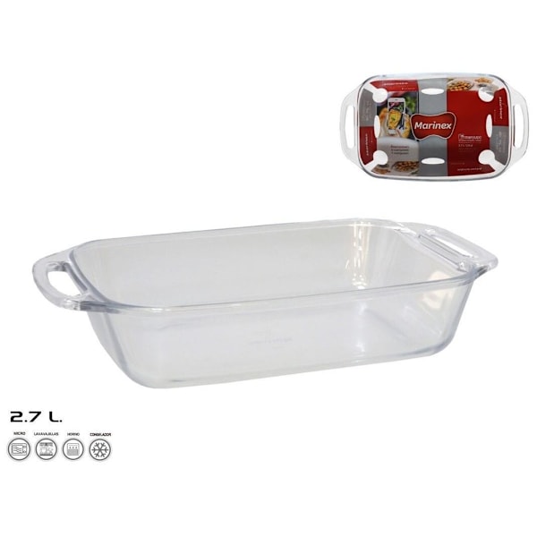 Tålig Bakform i Glas 2,7L med Handtag, Ugn-, Mikrovågsugns- & Diskmaskinssäker 2.7L tray with handle No,