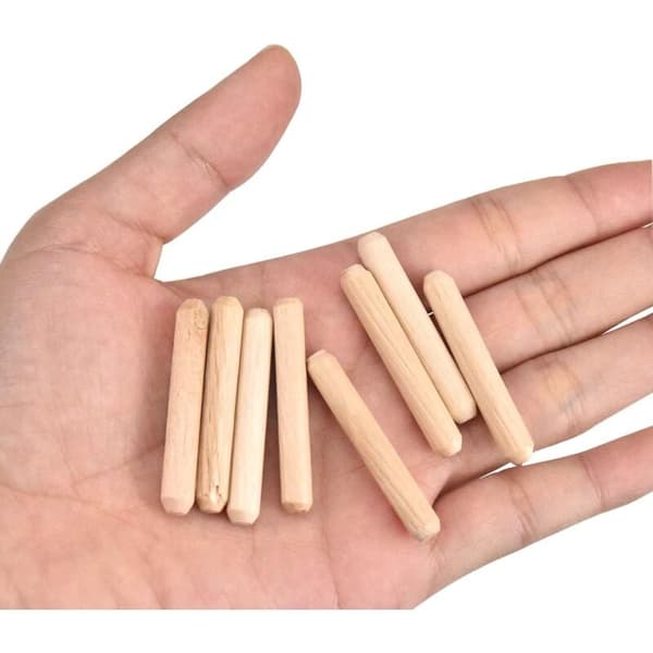 100 bjørkeplugger 6 mm x 40 mm - Kompatible med møbel-DIY og trearbeid