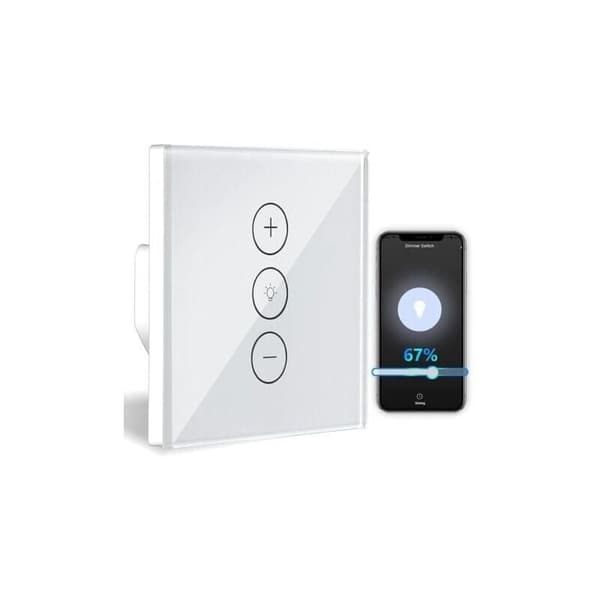 WiFi Smart Lysdæmperkontakt med Timer, Stemmestyring, Kompatibel med Philips, Vægmontering