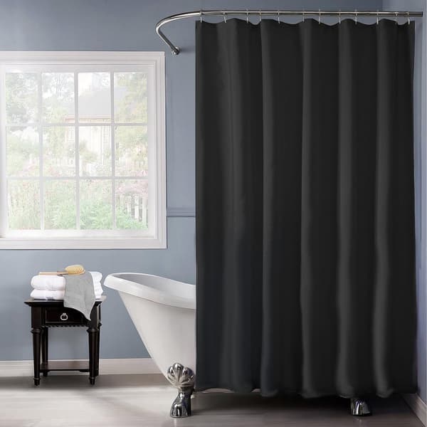 Mögelresistent duschdraperi i polyestertyg, tjockt, hållbart, lätt att installera för badrumsduschkar, svart 180x180cm