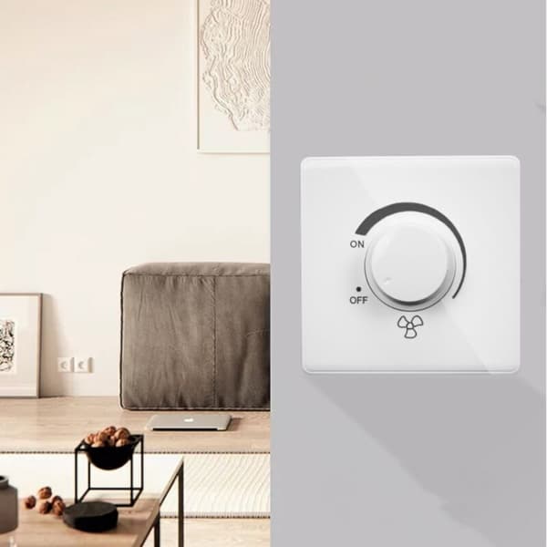 Takfläktkontroll - 220V 10A Väggströmbrytare för 15-300W Dimmer - Typ 86