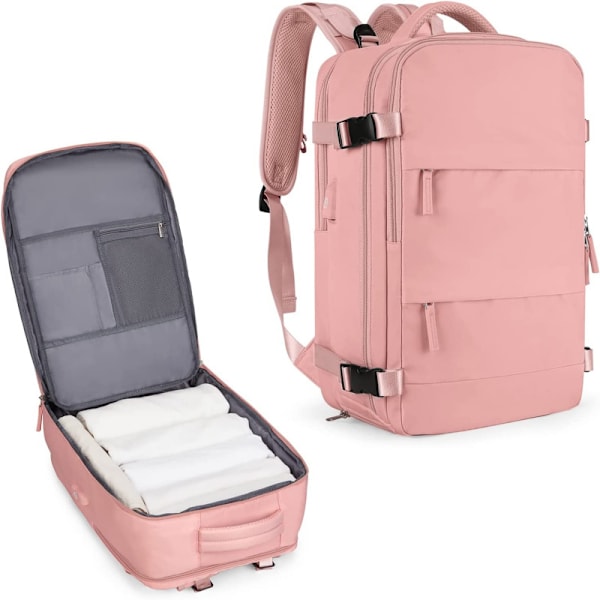 Stor Reise Ryggsekk for Kvinner Menn Flyselskap Godkjent Treningssekk Vanntett rosa pink