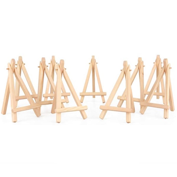 10 stk. Mini staffeli, treplate-display, fotomemoholder, bordskortholder, 9*16 cm