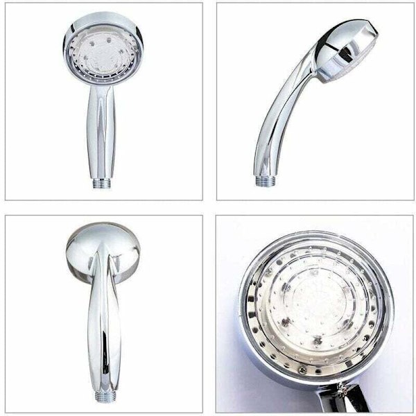 InteTech 7 Farve LED Brusehoved, Multifarvet, Universal Pasform