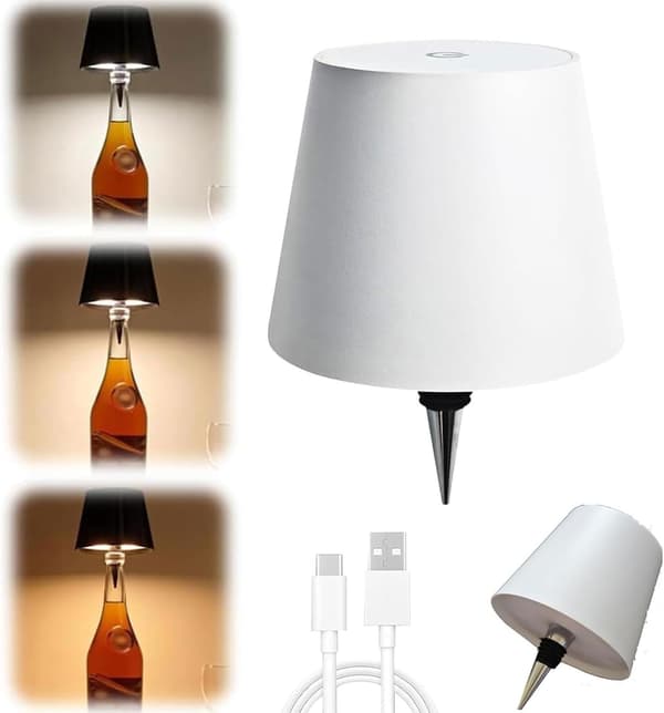 Langaton led-pullonvalo viinille, valkoinen
