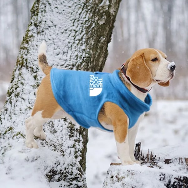 Vinter utendørs hundeklær fleece hundevest jakke for små mellomstore hunder fransk bulldog valp hundekatt klær med snøring brun XL