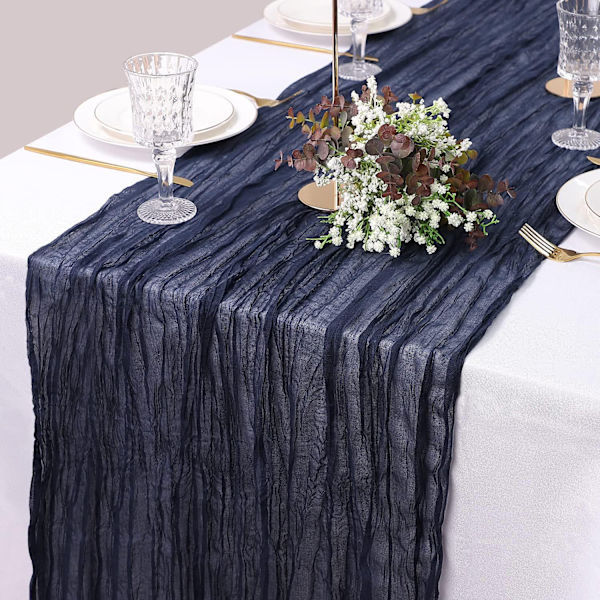 Bohemsk stoffbordløper rustikk bryllupsdekorasjon lys rosa 90x400
