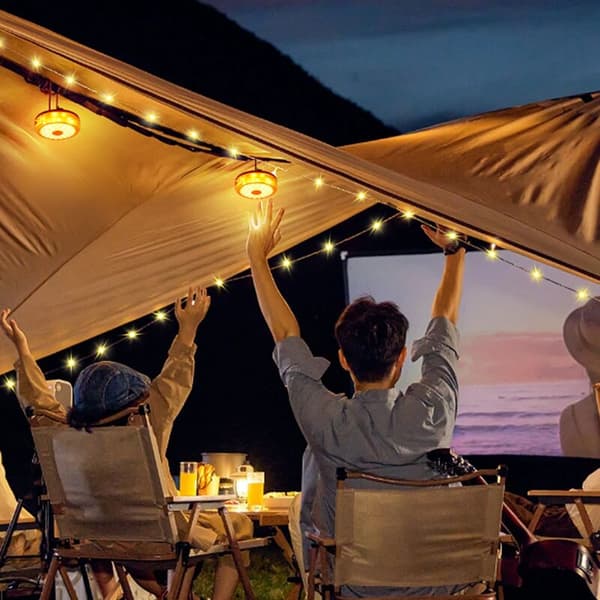Oppladbar USB utendørs campinglys, IPX4 vanntett for telt, grå