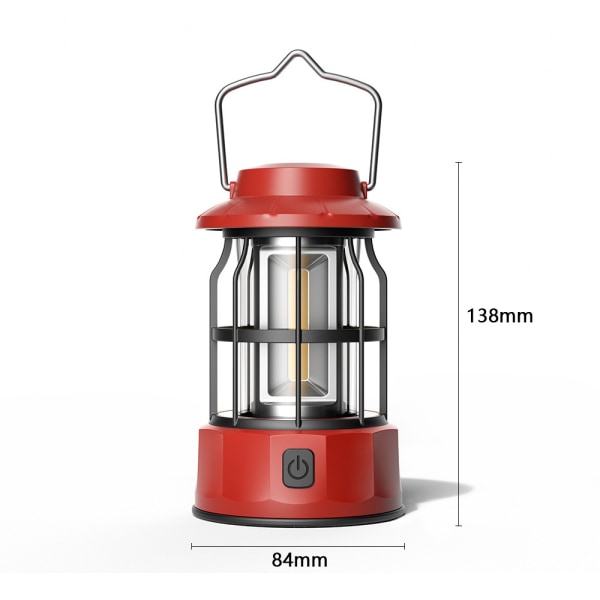 Ny campinglampa utomhus campinglampa tältlampa bärbar lampa present retro laddningsbar campinglampa L803B Green [Battery Model] 100*185mm